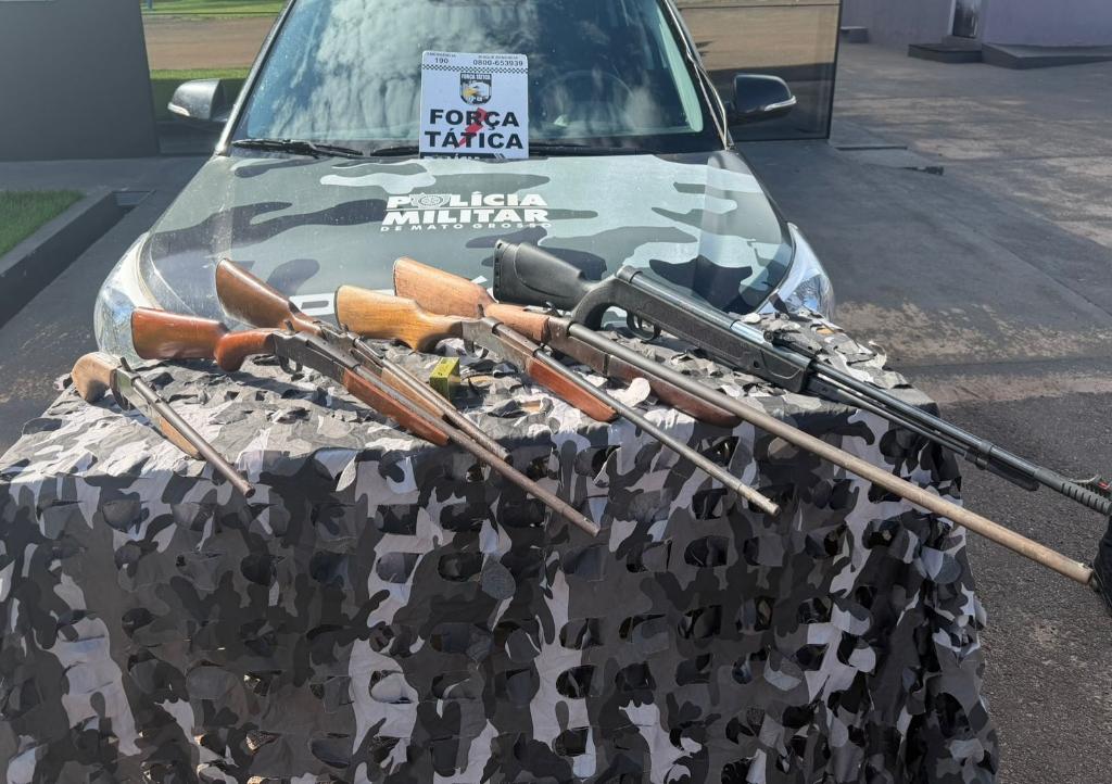Força Tática apreende seis armas de fogo em zona rural de Pontes e Lacerda -